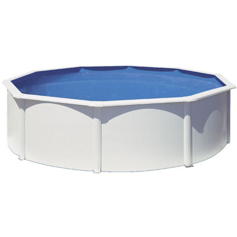 GRE Piscine ronde acier Ø4,80m x H: 1,32m - Filtration à sable (1/5)