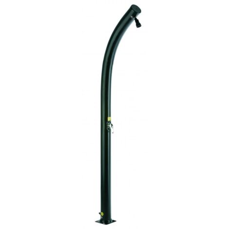 GRE – Douche solaire 20 L noire courbée – PVC – Mitigeur – Pomme de douche orientable – Pour piscine (1/10)