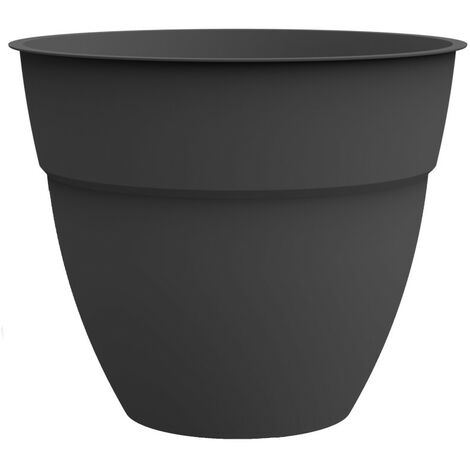 EDA – Pot à réserve d'eau rond 40cm – Hauteur 34,3cm – Volume 28,3L – Couleur gris anthracite – Matière polypropylène – Résistance UV