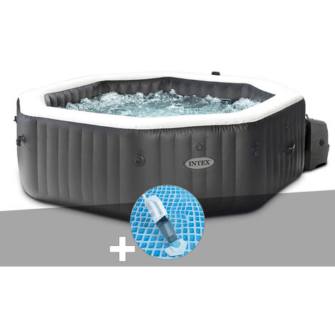 Kit spa gonflable Intex PureSpa Carbone octogonal Bulles et Jets 4 places + Aspirateur