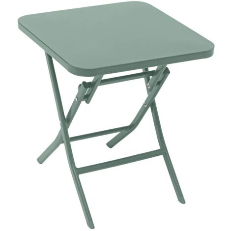 Hesperide – Table d'appoint carrée pliante 40 x 40 cm – Acier traité époxy – Résistante à la corrosion – Pour petits espaces extérieurs