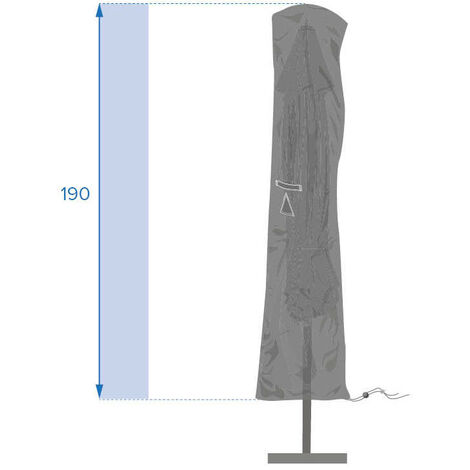 Housse De Protection Hespéride Pour Parasol Droit - Polyester, Dimensions 190x50x50cm, Gris