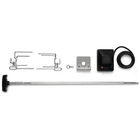 Napoleon – Kit de rôtisserie barbecue Freestyle 365 et 425 – Broche en acier inoxydable – Charge maximale 6,8 kg – Moteur 230 V pour cuisson uniforme