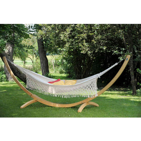 Hamac Rio XXL 100% coton – Longueur 360 cm – Charge max. 200 kg – Surface de couchage 250 x 160 cm – Installation sur support compatible – Amazonas (1/10)