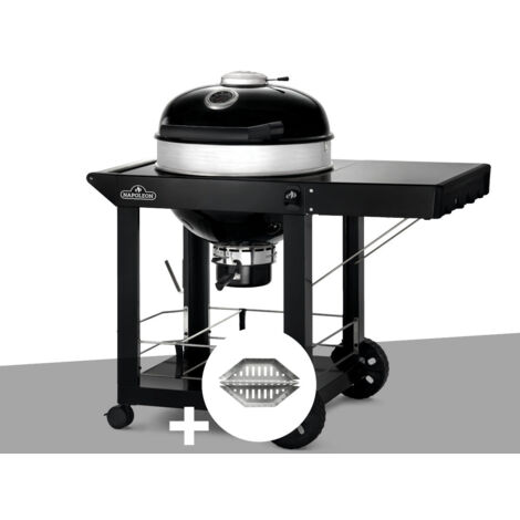 Napoleon – Barbecue à charbon Kettle Pro 57 cm sur chariot – Couvercle avec charnière – Grille Wave™ en fonte émaillée – Pour 12 personnes (1/3)