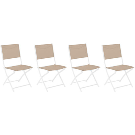 Hesperide – Lot de 4 chaises de jardin pliantes en métal – Structure acier traité époxy – Assise texaline 580 g/m² – Charge max 110 kg – Dimensions 46x52x86 cm