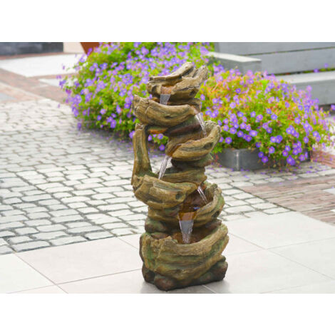 Fontaine de jardin Trabia tronc d'arbre avec cascade et éclairage LED - Ubbink (1/4)