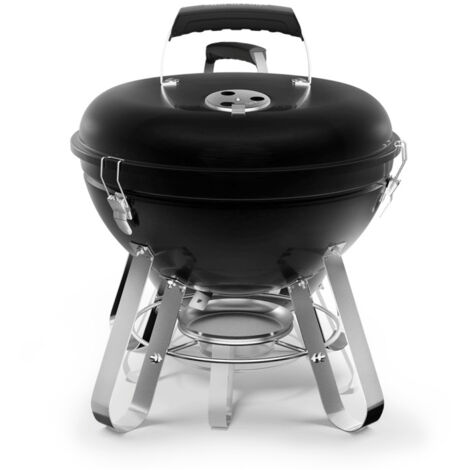 Napoleon – Barbecue à charbon portable rond 36 cm – Cuve en porcelaine émaillée – Grille en acier inoxydable – Pour 2 à 4 personnes