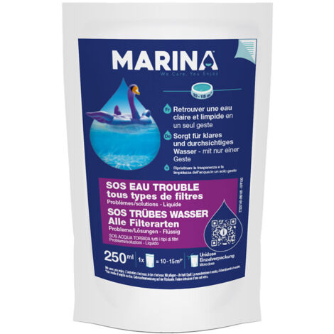 Sachet unidose clarifiant SOS eau trouble pour 10 à 15 m³ - Marina