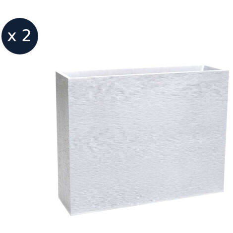 EDA – Jardinières rectangulaires Graphit 63 L – Dimensions 99,5 x 29,5 x 78,5 cm – Polypropylène double paroi – Zone de rétention d'eau (1/2)