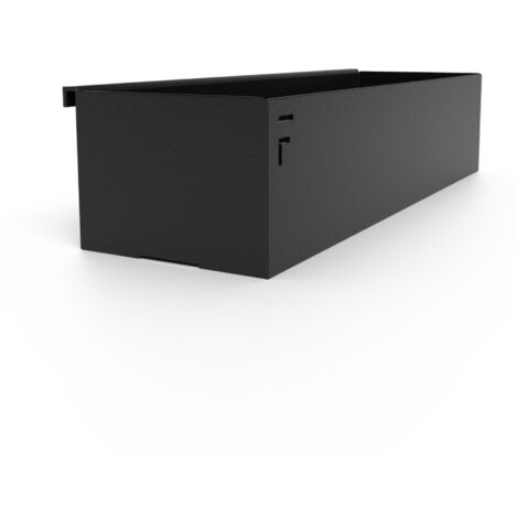 Bac de rangement en acier noir pour cuisine extérieure – Dimensions 30 x 8,6 x 6 cm – Accessoire pour comptoir bar Forge Adour