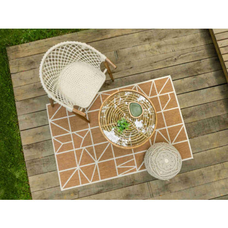 Tapis extérieur rectangulaire Alexandrie 170 x 240 cm en laine synthétique - Jardiline (1/3)