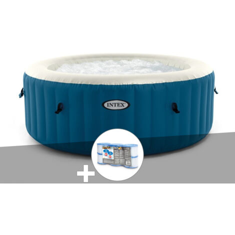 Intex – Spa gonflable rond 4 places – 100 diffuseurs à bulles – Capacité 677L – Dimensions 180 x 180 x 66 cm – Vinyle résistant