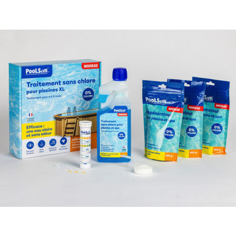 Kit équilibre Eau Piscine BSI PooLSan - PH Plus/Moins, TA+ Et Bandelettes - Pour Piscine Et Spa
