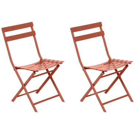 Lot de 2 Chaises de jardin métal pliante Greensboro Ambre- Hespéride