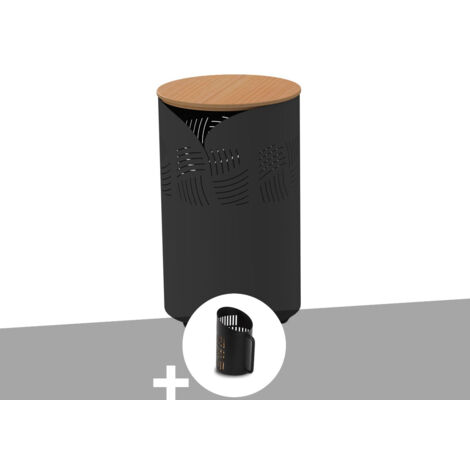 Coffre à granulés Essentiel rond avec couvercle bambou + Pelle à granulés - Le Marquier