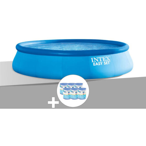 Intex – Piscine autoportante Easy Set 4,57 m x 0,84 m – Volume 9,80 m³ – Installation rapide en 10 min – 6 cartouches filtration incluses