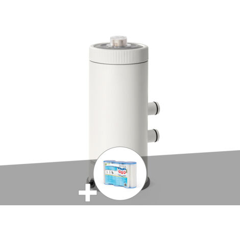 Intex – Epurateur à cartouche pour piscine jusqu'à 17 m³ – Débit 2,7 m³/h – Filtration fine jusqu'à 20 microns – 3 cartouches A incluses