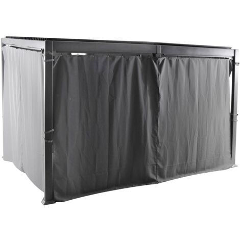 Hesperide – Rideaux pour pergola Avila 4x3m en polyester 180 g/m² – Lot de 6 – Protection contre le vent et le soleil – Installation facile (1/4)