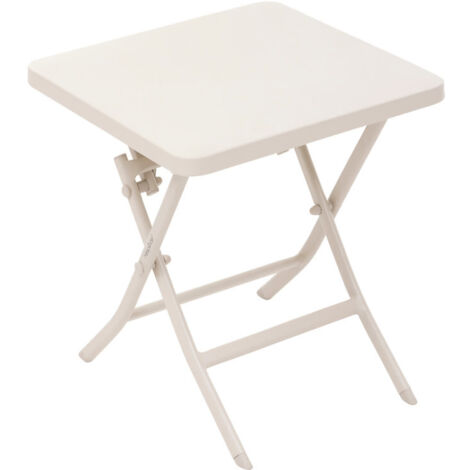 Hesperide – Table d'appoint carrée 40 x 40 cm en acier traité époxy – Pliante et légère – Résistante à la corrosion – Pour petits espaces extérieurs