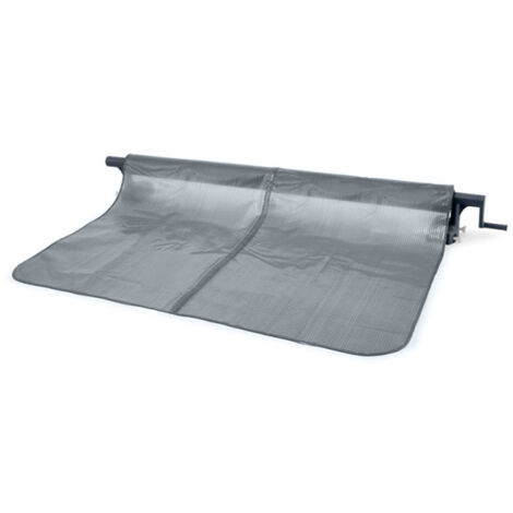 Intex – Bâche à bulles pour piscine tubulaire rectangulaire 7,32 x 3,66 m – Enrouleur en aluminium – Épaisseur 160 microns – Protection contre salissures