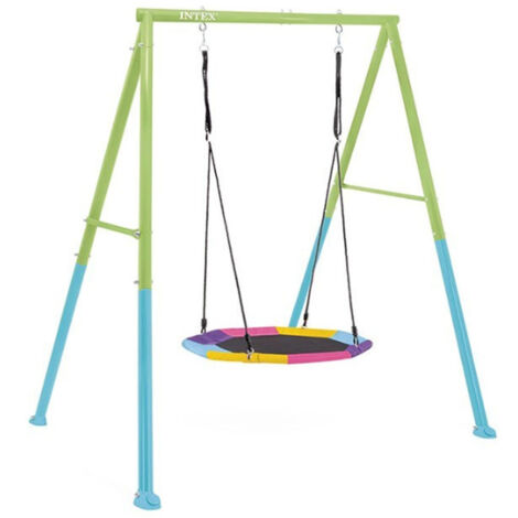Intex – Portique-balançoire 1 agrès nid d'oiseau – Acier – Dimensions 2,35 x 2,01 x 2,00 m – Poids max 50 kg – Système d'ancrage inclus