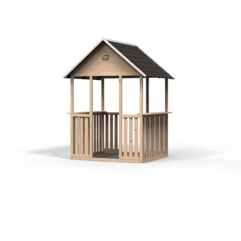 Exit Toys – Maisonnette en bois pour enfants – Cabane de jardin en cyprès certifié FSC – Dimensions 120x120cm – Conception ouverte avec 2 entrées