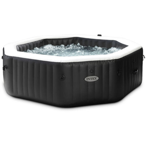 Intex – Spa gonflable 6 places – Design octogonal – 140 diffuseurs à bulles – 6 jets massants orientables – Capacité 1098 L