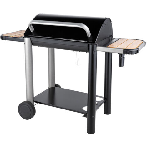 Barbecue charbon Vulcano 3000 – Cuve en fonte – Système d'allumage rapide – Surface de cuisson 66,6 x 43,8 cm – Pour 20 personnes – Somagic