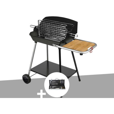 Barbecue Horizontal et Vertical Excel Grill + Malette 8 accessoires inox - Somagic (1/5)