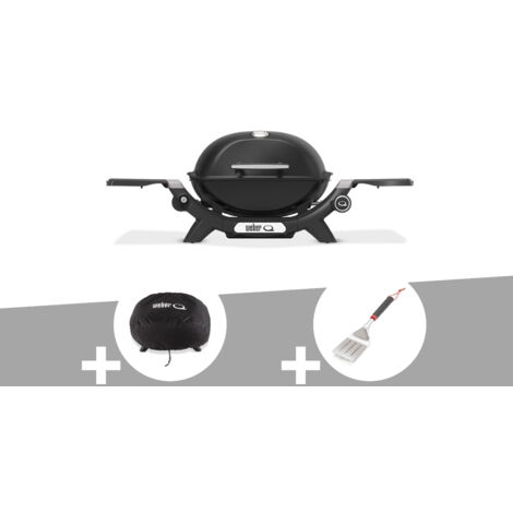 Barbecue à gaz Q 1200N noir + Housse + Spatule - Weber (1/5)