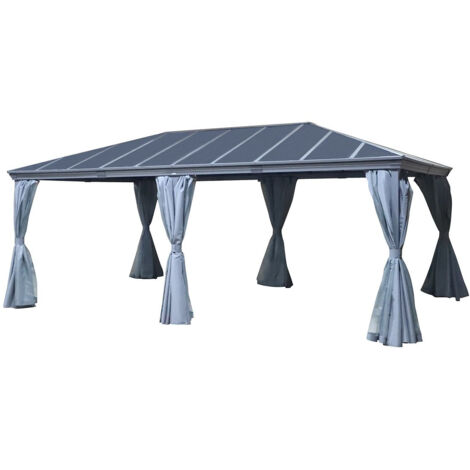Hesperide – Pergola autoportante Belize 3,6 x 6m en aluminium et polycarbonate – Toit résistant aux UV – Structure légère et durable – Pour terrasses et jardins (1/5)