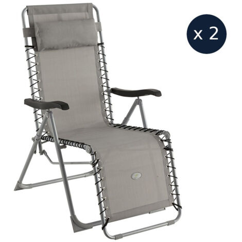Hesperide – Fauteuils de jardin relax 2 places – Acier époxy antirouille – Assise textilène 5 positions – Dimensions 63x91x111 cm – Résistance UV grade 6