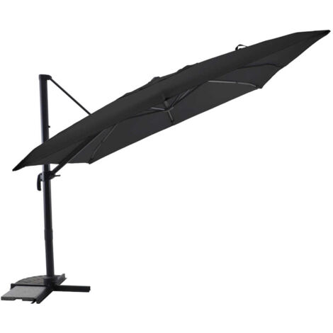 Parasol déportée 3 x 3 m inclinable 5 positions Anthracite - Jardideco (1/2)