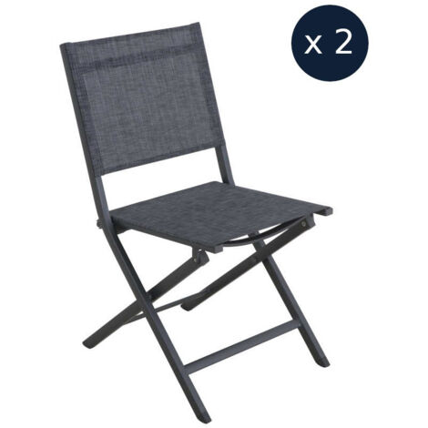 2 Chaises de jardin pliante Censo structure aluminium - Jardideco (1/3)