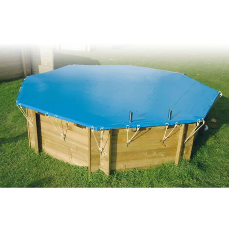 Bâche hiver pour piscine bois Sunwater 3,00 x 4,90 m - Ubbink (1/10)