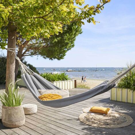 Hesperide – Hamac double 307x150cm en polyester – Charge maximale 200kg – Sac de rangement inclus – Installation rapide entre arbres ou support