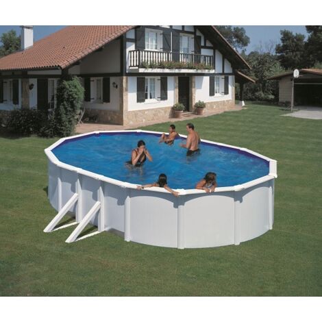 Piscine acier blanc Fidji ovale 5,27 x 3,27 x 1,22 m - Gré (1/5)
