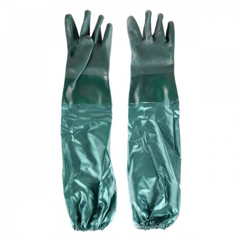 Gants étanches pour entretien des bassins L 60 cm - Avec élastique de serrage - Livraison gratuite (1/3)