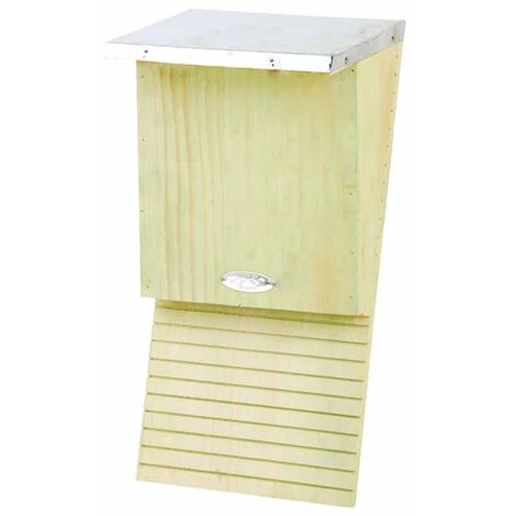 Esschert Design – Nichoir en bois pour chauves-souris – 2 chambres pour occupation optimale – Bois de pin écoresponsable – Dimensions 18,4 x 16,6 x 39,3 cm