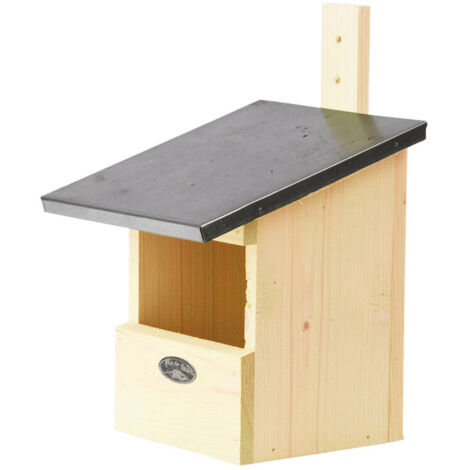 Esschert Design – Nichoir rouge gorge en bois de pin avec toit en zinc – Dimensions L 21 x l 19,2 x H 33,3 cm – Certifié FSC 100%