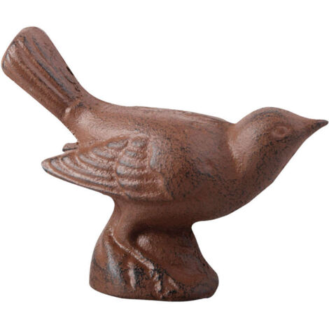 Oiseaux décoratif pour jardin en fonte - Marron - L 11,3 x P 4,9 x H 8,6 cm - Livraison gratuite (1/3)