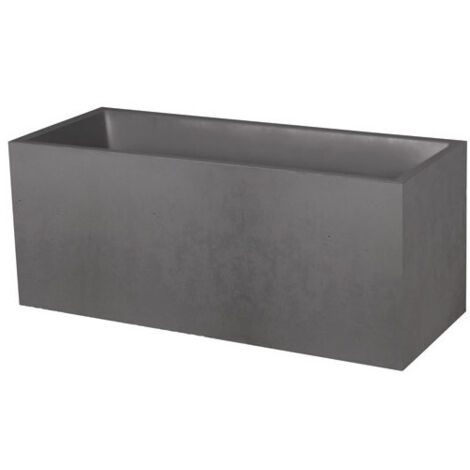 Jardinière rectangulaire anthracite 98 litres – Matériaux résistants – Adaptée pour espaces intérieurs et extérieurs – EDA Basalt