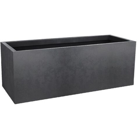 EDA – Jardinière Basalt Up 57 litres – Gris anthracite – Zone de rétention d'eau pour irrigation optimale – Dimensions 79.5 x 29.5 x 29.5 cm