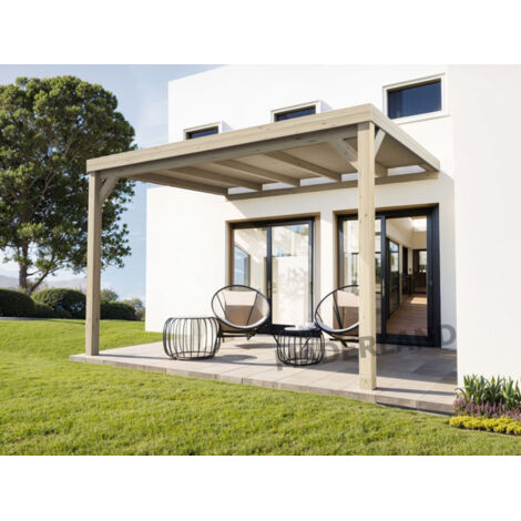 Pergola adossée en bois Reims 400 x 400 cm - Maderland (1/3)