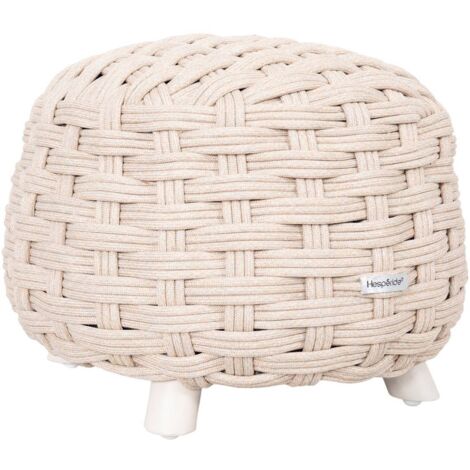 Pouf de jardin Obbae beige lin - Hespéride