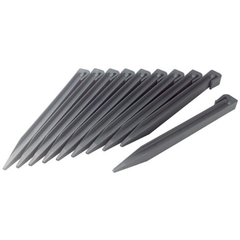 Nortene – Lot de 10 piquets d'ancrage en polypropylène recyclé 27 cm – Couleur anthracite – Fixation rapide par emboîtage – Haute résistance UV