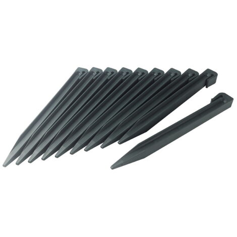 Nortene – Lot de 10 piquets d'ancrage Etik Fix vert – Polypropylène recyclé – Hauteur 27 cm – Anti-UV et résistant aux chocs