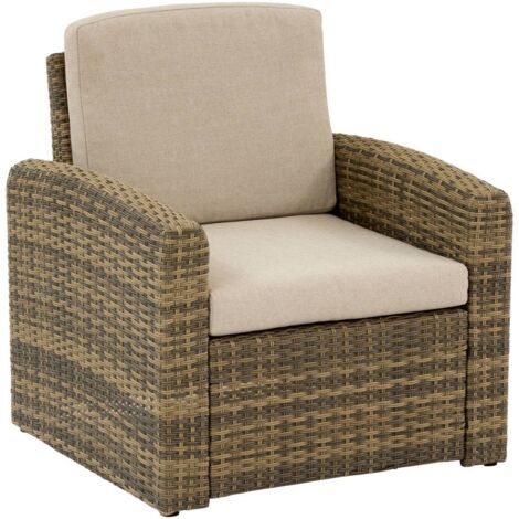 Fauteuil de salon de jardin Selenim beige ficelle - Hespéride