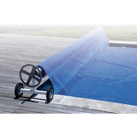 Enrouleur Bâche Piscine Mobile 3-5,7 M - Système Roulement Avec Roues Et Sangles, Acier Inox Aluminium